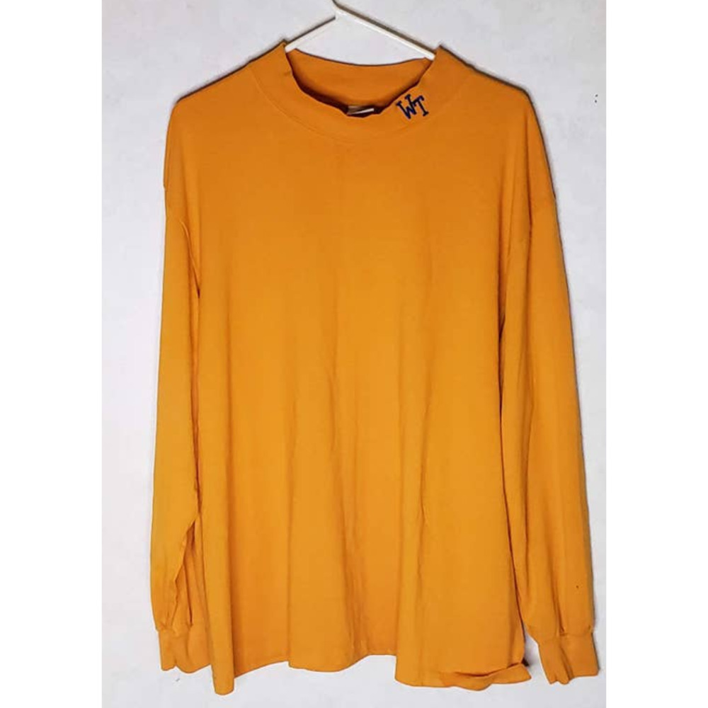 Mens Long Sleeve XXL Yellow Cotton Blend High 5 Sportswear Turtleneck Shirt